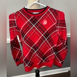 Charter Club Red Plaid Crew Neck Sweater NWT
